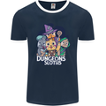 Dungeons & Sloths Role Play Games RPG Mens Ringer T-Shirt FotL Navy Blue/White