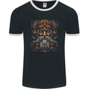 Tribal Viking Pagan Odin Warrior Mens Ringer T-Shirt FotL Black/White