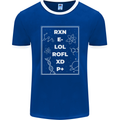 Funny Science RXN E- LOL ROFL XD P+ Geek Mens Ringer T-Shirt FotL Royal Blue/White