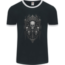 Immortal Skulls Gothic Goth Heavy Metal Rock Mens Ringer T-Shirt FotL Black/White