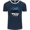 Torn Estonia Flag Estonian Day Football Mens Ringer T-Shirt FotL Navy Blue/White