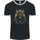 King of the Underworld Demon Skull Mens Ringer T-Shirt FotL Black/White