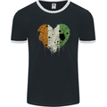 Love Flag Cote d' Ivoire Football Mens Ringer T-Shirt FotL Black/White