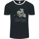 Knights Templar St Georges Day Horse Dragn Mens Ringer T-Shirt FotL Black/White