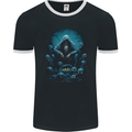 Fantasy Wizard Warlock 2 Mens Ringer T-Shirt FotL Black/White