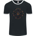 Mandala Flowers Gothic Goth Mens Ringer T-Shirt FotL Black/White