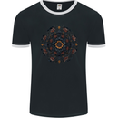Mandala Flowers Gothic Goth Mens Ringer T-Shirt FotL Black/White