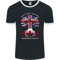 British Grown Canadian Roots Canada Flag Mens Ringer T-Shirt FotL Black/White