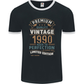 Premium Vintage 33rd Birthday 1990 Mens Ringer T-Shirt FotL Black/White