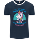Shut the Fuckupcakes Offensive Funny Unicorn Mens Ringer T-Shirt FotL Navy Blue/White