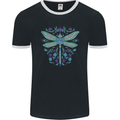 A Floral Dragonfly Mens Ringer T-Shirt FotL Black/White