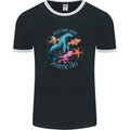 Plastic Free Climate Change Octopus Ocean Fish Mens Ringer T-Shirt FotL Black/White