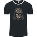 Urban Skull With Headphones Mens Ringer T-Shirt FotL Black/White