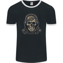 Urban Skull With Headphones Mens Ringer T-Shirt FotL Black/White