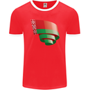 Curled Belarus Flag Belarusian Day Football Mens Ringer T-Shirt FotL Red/White