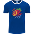 Torn Eritrean Flag Eritrea Flag Day Football Mens Ringer T-Shirt FotL Royal Blue/White