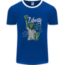Liberty and Baseball Mens Ringer T-Shirt FotL Royal Blue/White