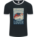 Bearded Dragon Lover USA America Mens Ringer T-Shirt FotL Black/White