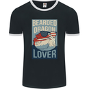 Bearded Dragon Lover USA America Mens Ringer T-Shirt FotL Black/White