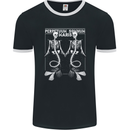 Skeleton Mermaids Eternal Sleep of the Sea Skulls Mens Ringer T-Shirt FotL Black/White