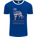 Dog Bless America USA Mens Ringer T-Shirt FotL Royal Blue/White