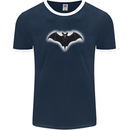 A Glowing Bat Vampires Halloween Mens Ringer T-Shirt FotL Navy Blue/White