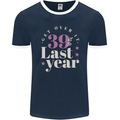 Funny 40th Birthday 39 is So Last Year Mens Ringer T-Shirt FotL Navy Blue/White