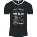 Premium Vintage 52nd Birthday 1971 Mens Ringer T-Shirt FotL Black/White
