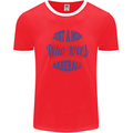 Just a Mom Who Loves Baseball Mens Ringer T-Shirt Red/White