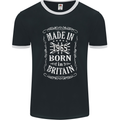 Born In Britain 58th Birthday Made 1965 Mens Ringer T-Shirt FotL Black/White