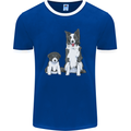 A Border Collie and Puppy Mens Ringer T-Shirt FotL Royal Blue/White