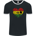 Love Ghana Flag Ghanaian Day Football Mens Ringer T-Shirt FotL Black/White