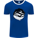 Ying Yan Orca Killer Whale Mens Ringer T-Shirt FotL Royal Blue/White