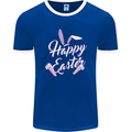 Happy Easter Cool Rabbit Ears and Feet Mens Ringer T-Shirt FotL Royal Blue/White
