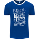 A Mother is Like a Flower Mum Mom Day Mens Ringer T-Shirt FotL Royal Blue/White