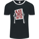 Black Lives Matter Racial Equality Sign Mens Ringer T-Shirt FotL Black/White