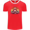 Meditating Bigfoot Yoga Mens Ringer T-Shirt FotL Red/White