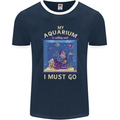 My Aquarium is Calling Tropical Fish Tank Mens Ringer T-Shirt FotL Navy Blue/White