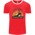 Yoga Rise and Shine Pilates Time Funny Mens Ringer T-Shirt Red/White