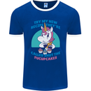 Shut the Fuckupcakes Offensive Funny Unicorn Mens Ringer T-Shirt FotL Royal Blue/White