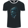 Mohawk Skull Mens Ringer T-Shirt FotL Black/White