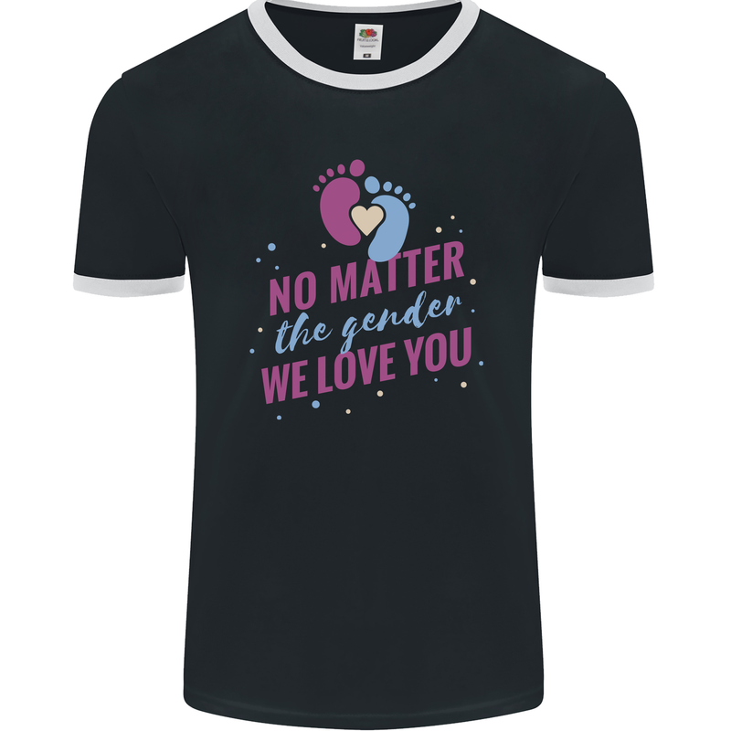 No Matter the Gender New Baby Pregnancy Pregnant Mens Ringer T-Shirt FotL Black/White