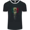 Mexico Skull Gym Training Bodybuilding Mens Ringer T-Shirt FotL Black/White