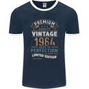 Premium Vintage 39th Birthday 1984 Mens Ringer T-Shirt FotL Navy Blue/White