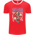 Christmas Parody Santalorian Funny Xmas Mens Ringer T-Shirt FotL Red/White