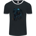 The Grim Reaper and Sythe Skull Design 4 Mens Ringer T-Shirt FotL Black/White