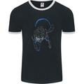 Abstract Wolf With the Moon Werewolf Lycan Mens Ringer T-Shirt FotL Black/White