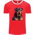 Polygon Rottweiler Dog Mens Ringer T-Shirt FotL Red/White