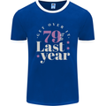 Funny 80th Birthday 79 is So Last Year Mens Ringer T-Shirt FotL Royal Blue/White