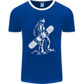 A Snowboarder Snowboarding Mens Ringer T-Shirt FotL Royal Blue/White